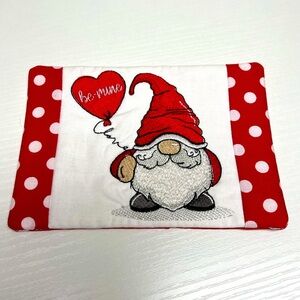 Hand Crafted Mug Rug Coaster Embroidered Cotton Fabric Padded Absorbs Liquid